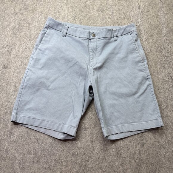 Lululemon Commission Shorts Men 34 Blue Stretch 9" Chino Bermuda Classic Fit - Picture 1 of 15
